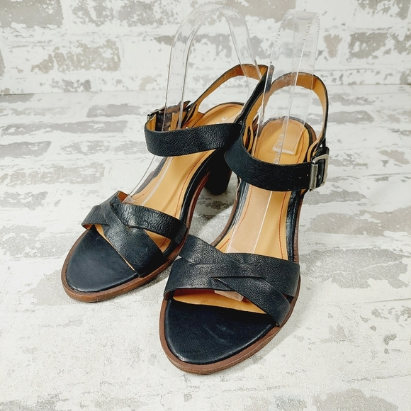 New Trask Saydee Leather Cone Heel Strappy Heeled Sandals V395 - Picture 2 of 12